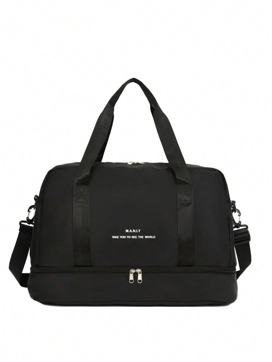 SHEIN CZARNA TORBA ZAMEK 25X34X50CM