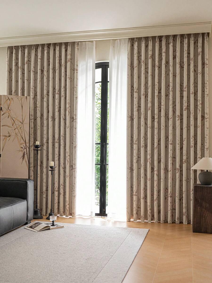 SHEIN BEŻOWA ZASŁONA DEKORACYJNA S07__132X213CM