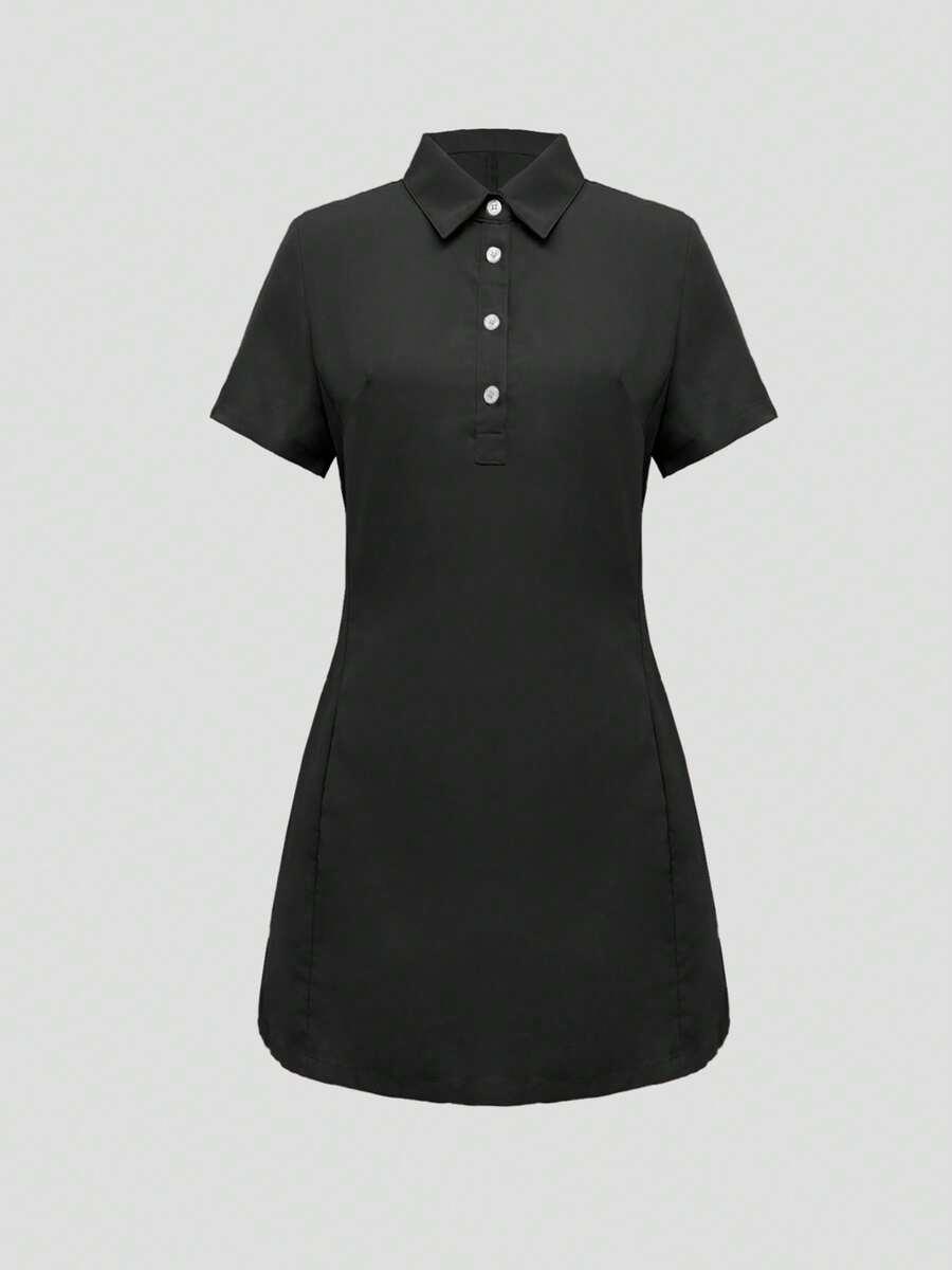 SHEIN CZARNA MINI SUKIENKA GUZIKI S06__M
