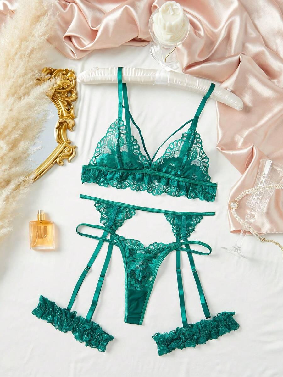 SHEIN KORONKOWY KOMPLET BIELIZNY S06__S