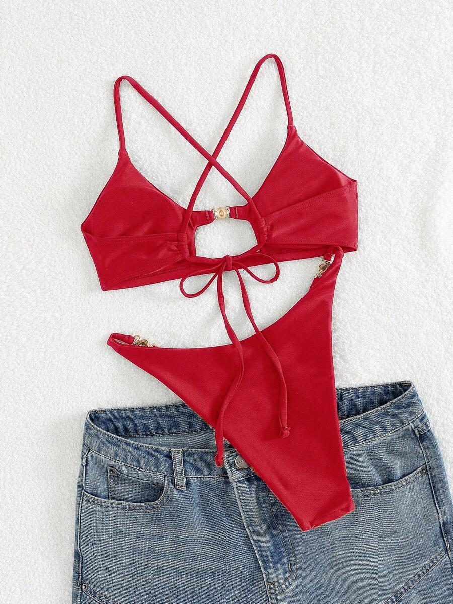 SHEIN DWUCZĘŚCIOWY STRÓJ KĄPIELOWY S09__L