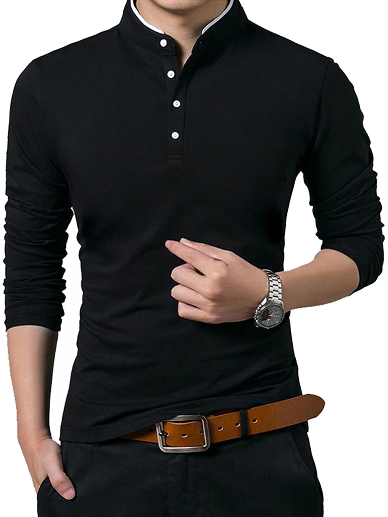 SHEIN CZARNA KOSZULKA POLO PK01__XL