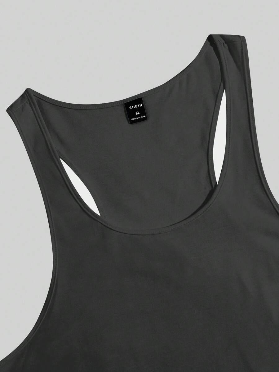 MANFINITY SZARA KOSZULKA NA RAMIĄCZKACH S06__3XL
