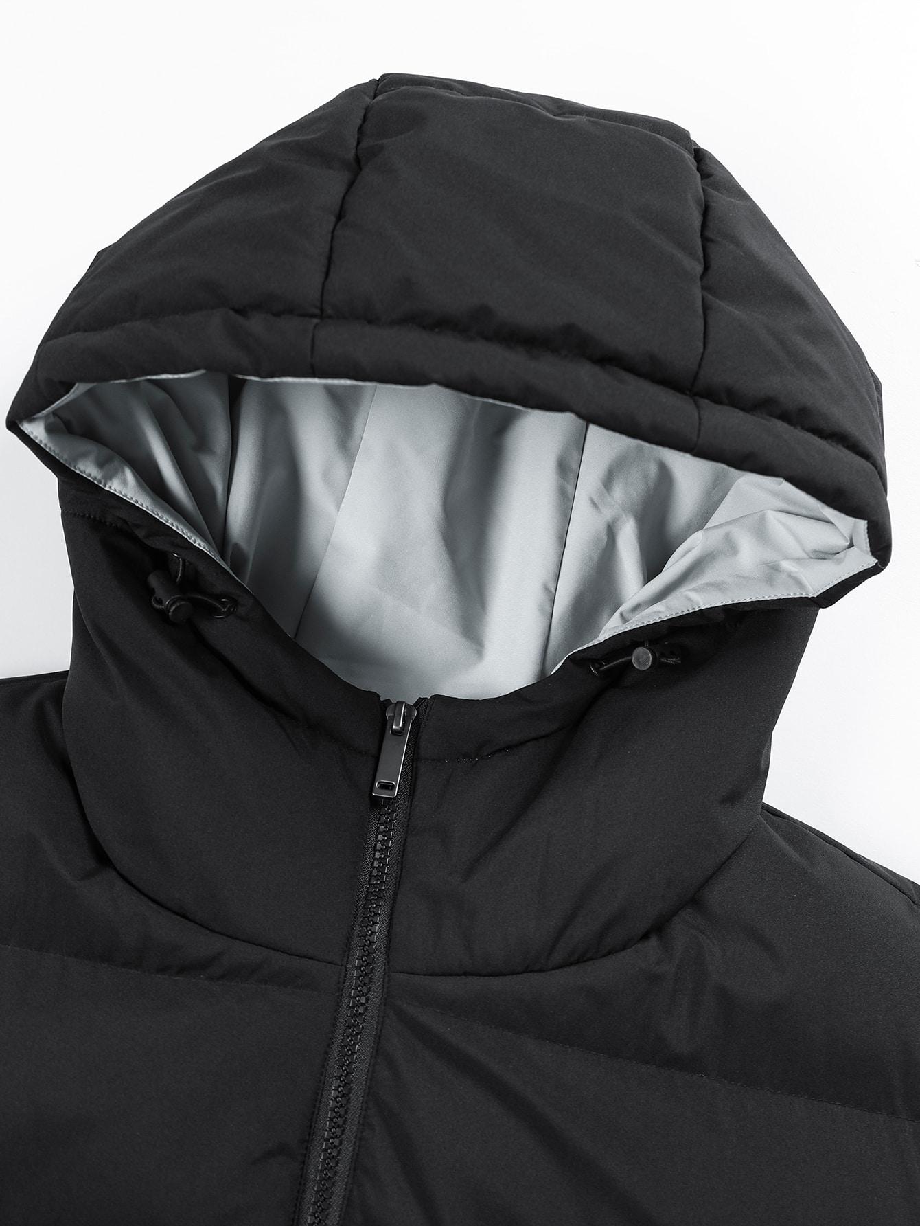 SHEIN CZARNA KAMIZELKA Z KAPTUREM S06__XXL