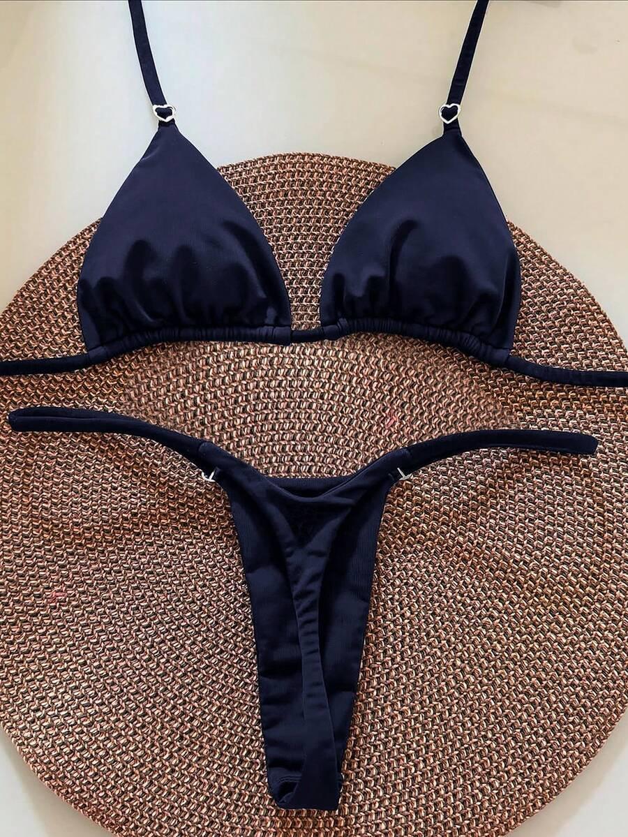 SHEIN GRANATOWY KOMPLET BIKINI S09__M