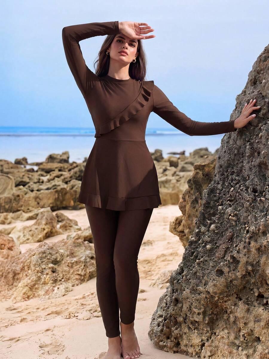SHEIN DWUCZĘŚCIOWY STRÓJ KĄPIELOWY BLUZKA SPODNIE S09__S