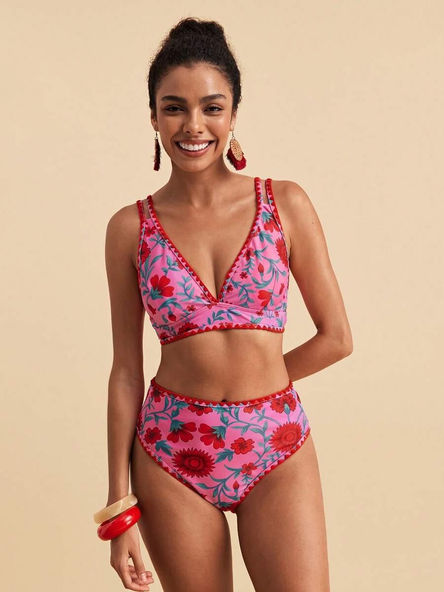 SHEIN DWUCZĘŚCIOWY STRÓJ KĄPIELOWY S09__L