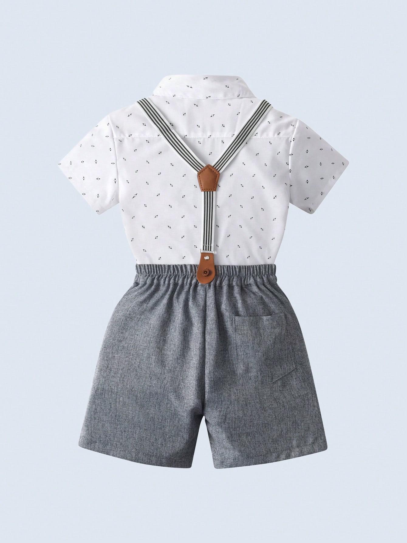 SHEIN KOMPLET SPODENKI KOSZULA NADRUK PK01__80-86