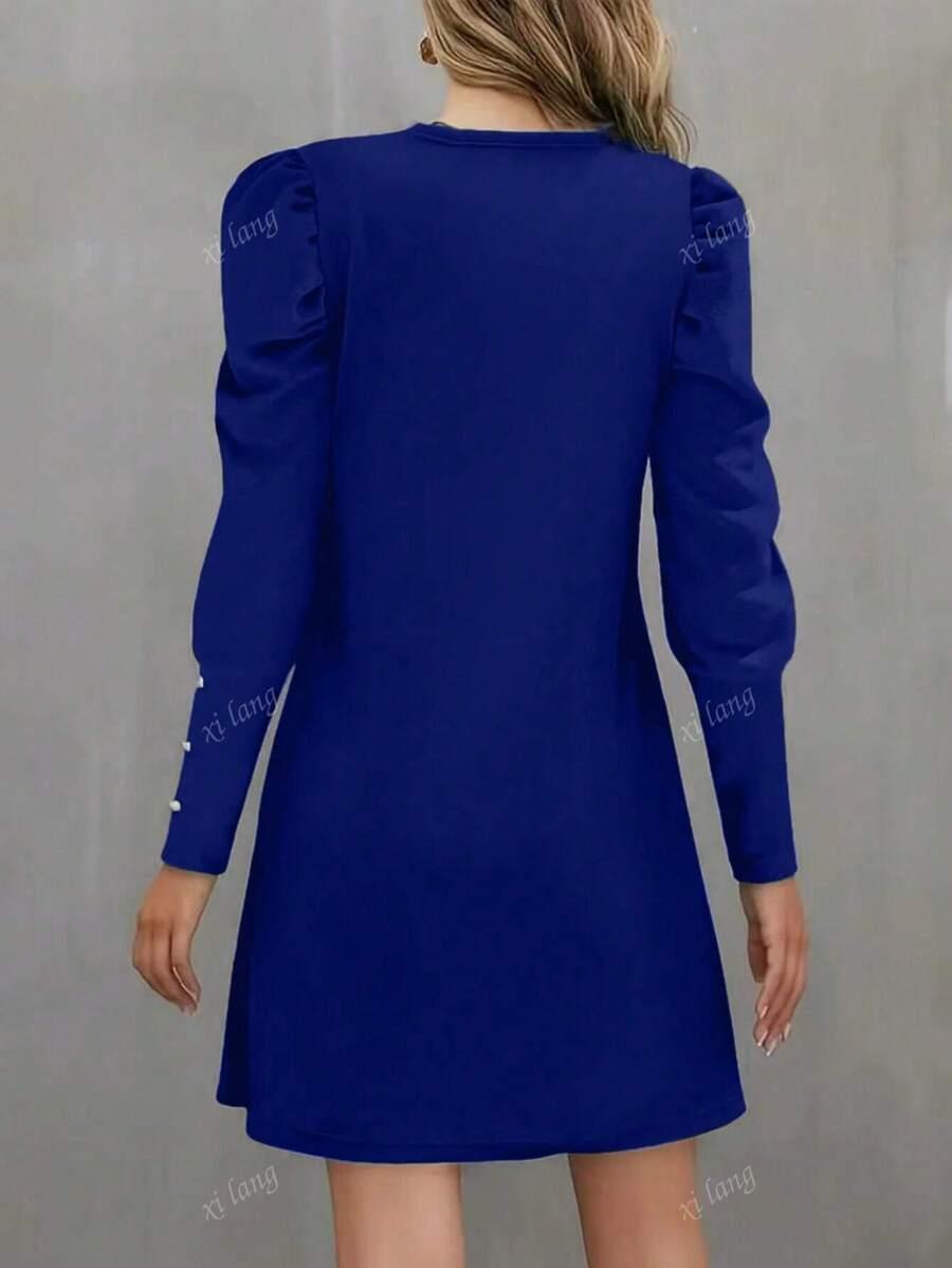 SHEIN GRANATOWA SUKIENKA DŁUGI RĘKAW S06__M