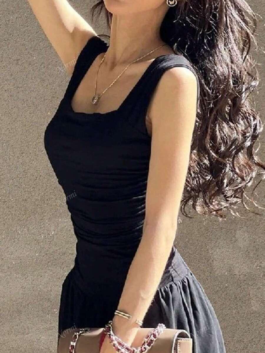 SHEIN CZARNA MAXI SUKIENKA