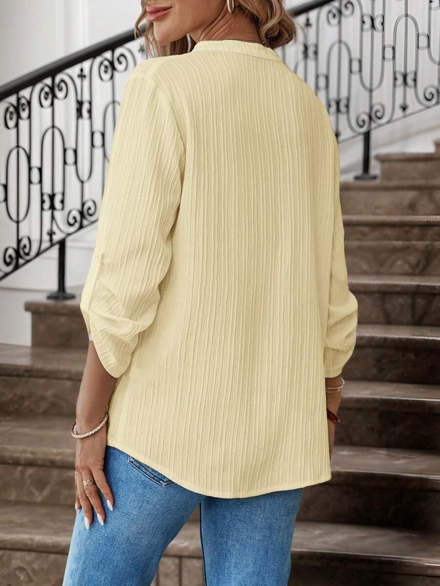 SHEIN ŻÓŁTA BLUZKA V-NECK S06__XL