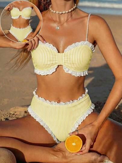 SHEIN DWUCZĘŚCIOWY STRÓJ KĄPIELOWY S09__L