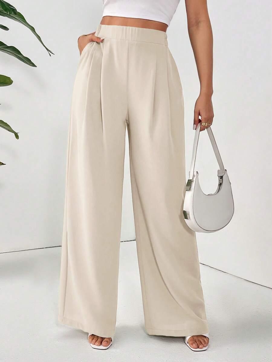 SHEIN BEŻOWE SPODNIE CASUAL S06__XL