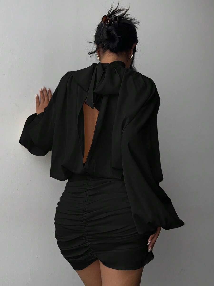 SHEIN CZARNA MINI SUKIENKA S06__L