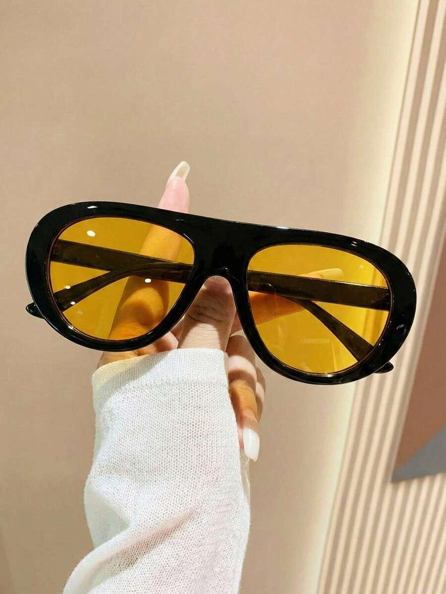 SHEIN OKULARY PRZECIWSŁONECZNE POMARAŃCZOWE SZKŁA S07__
