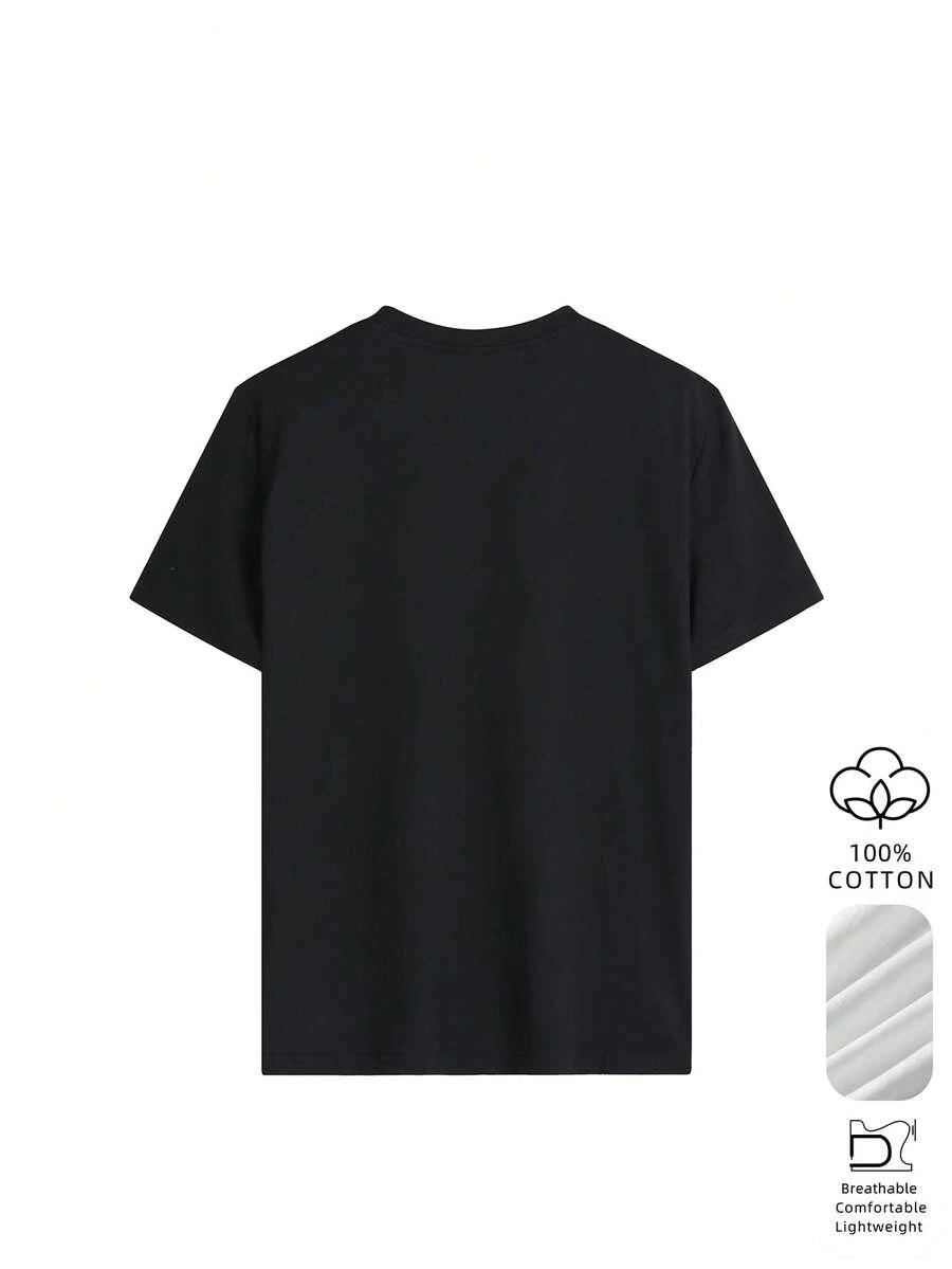 SHEIN CZARNY T-SHIRT NADRUK S06__XS