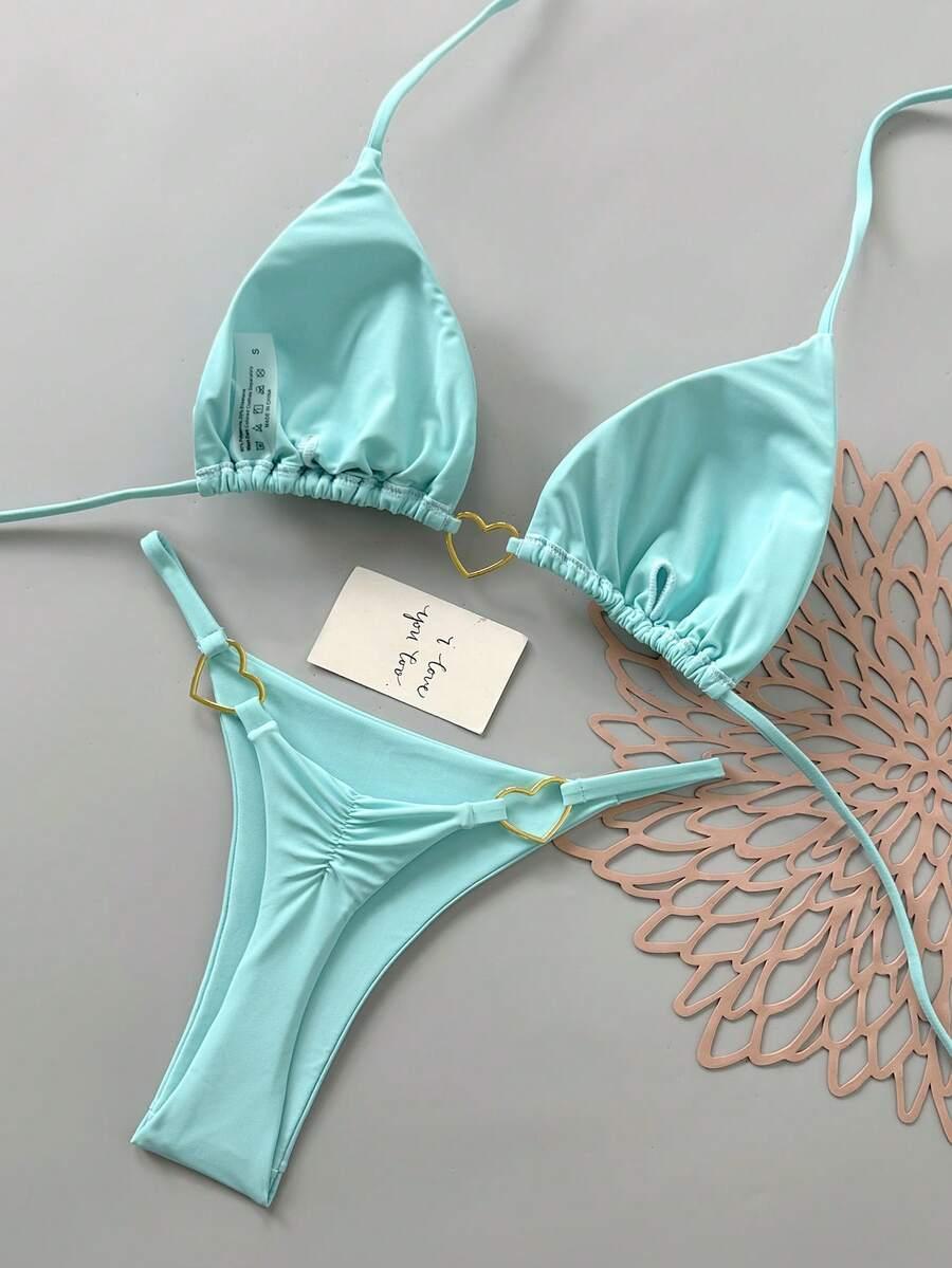 SHEIN NIEBIESKI DWUCZĘŚCIOWY STRÓJ KĄPIELOWY S09__S