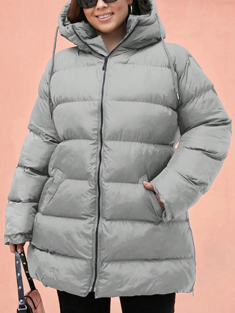 SHEIN SZARA PIKOWANA KURTKA ZAMEK W01__50