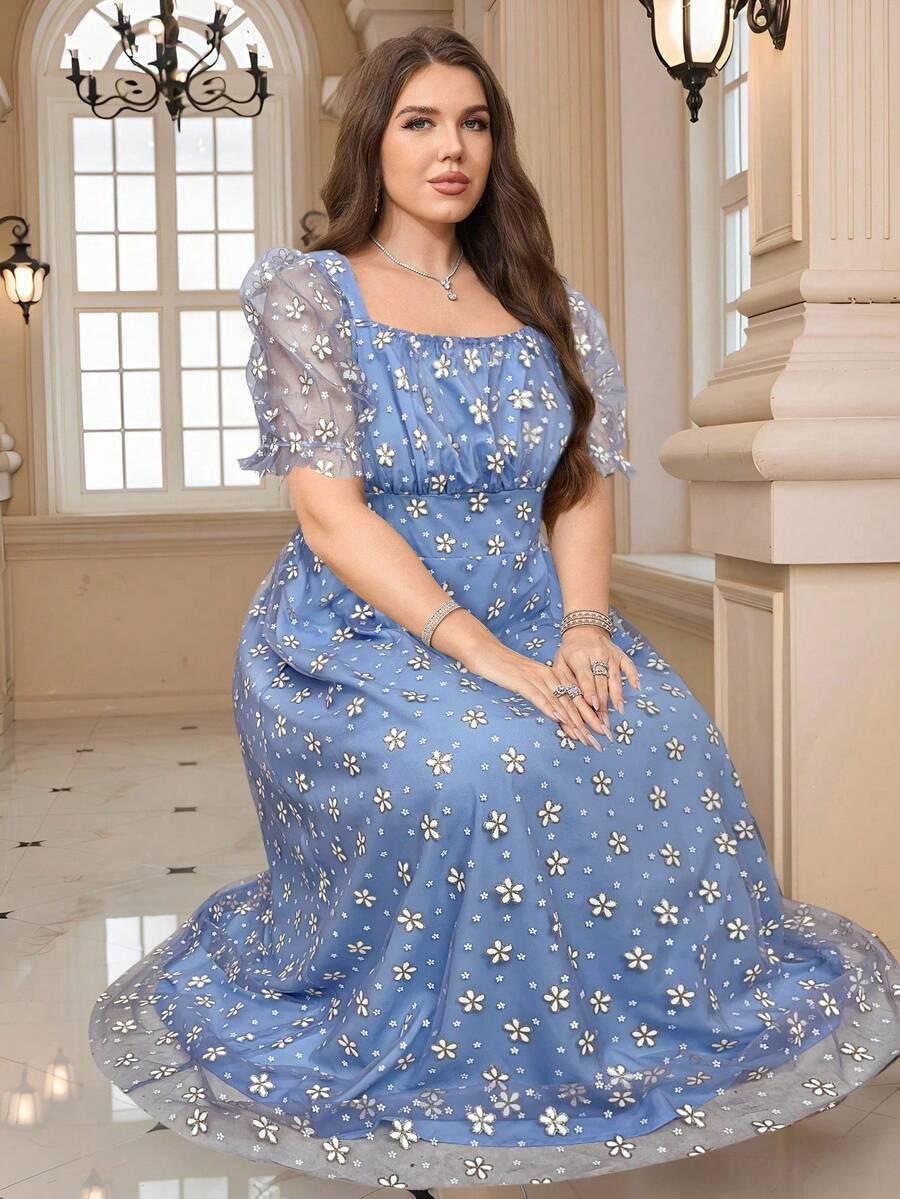 SHEIN NIEBIESKA MAXI SUKIENKA S06__XXL