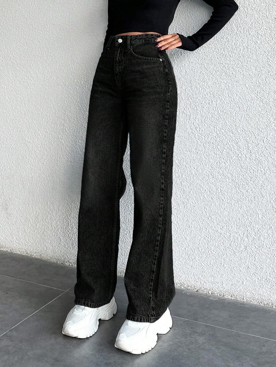EURMUSE CZARNE SPODNIE JEANS S06__M