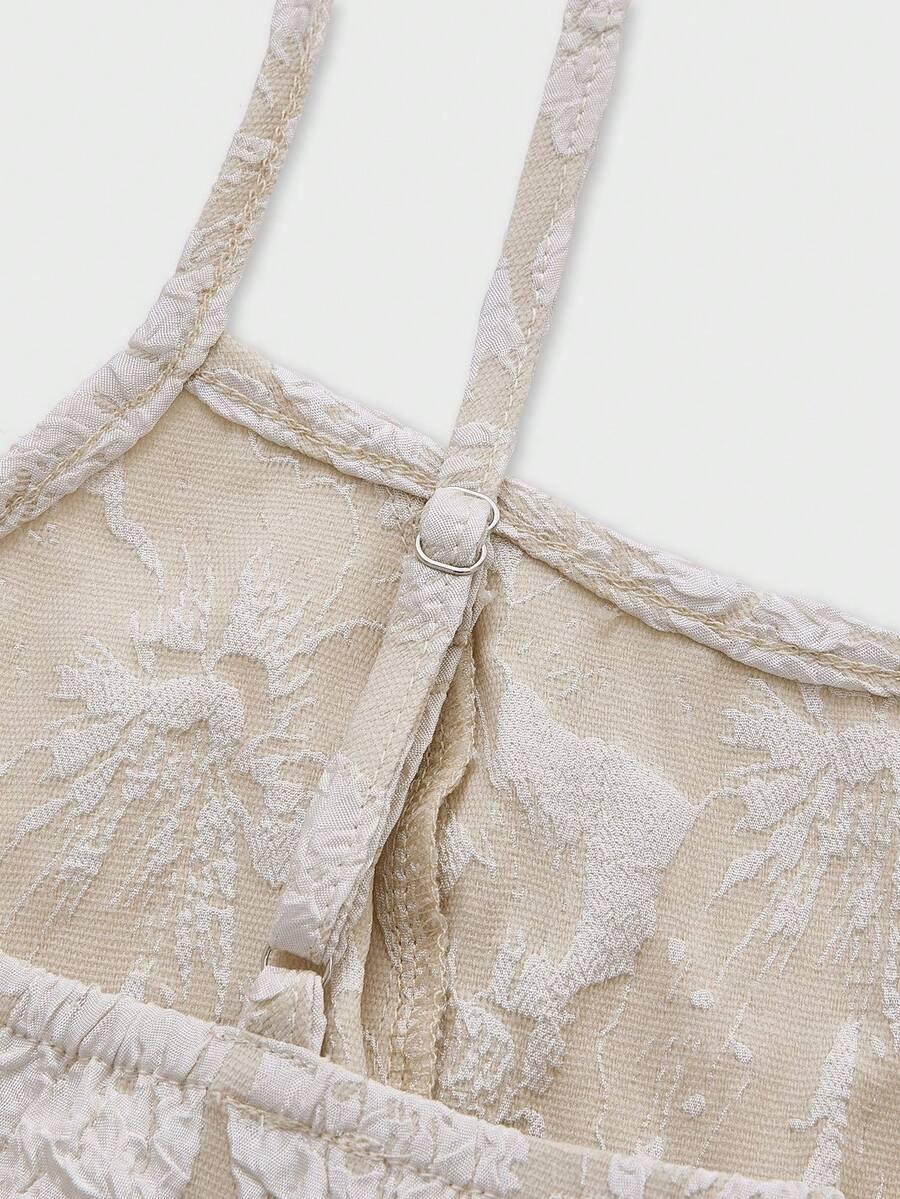 SHEIN BEŻOWA MIDI SUKIENKA PK01__L