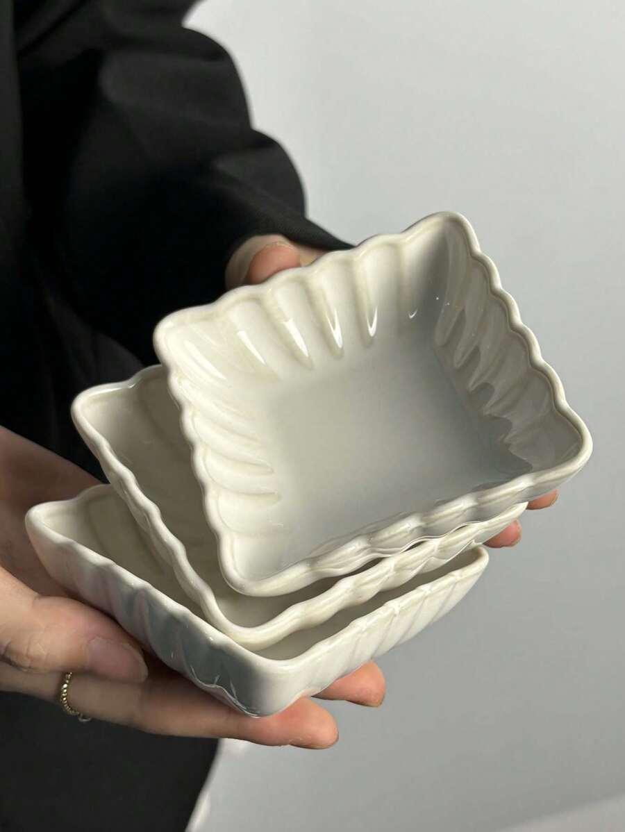 SHEIN BIAŁY TALERZYK 8-PACK S07__8X8CM