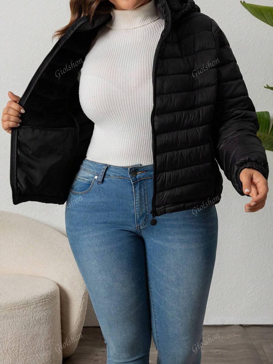 SHEIN CZARNA PIKOWANA KURTKA KAPTUR W01__52