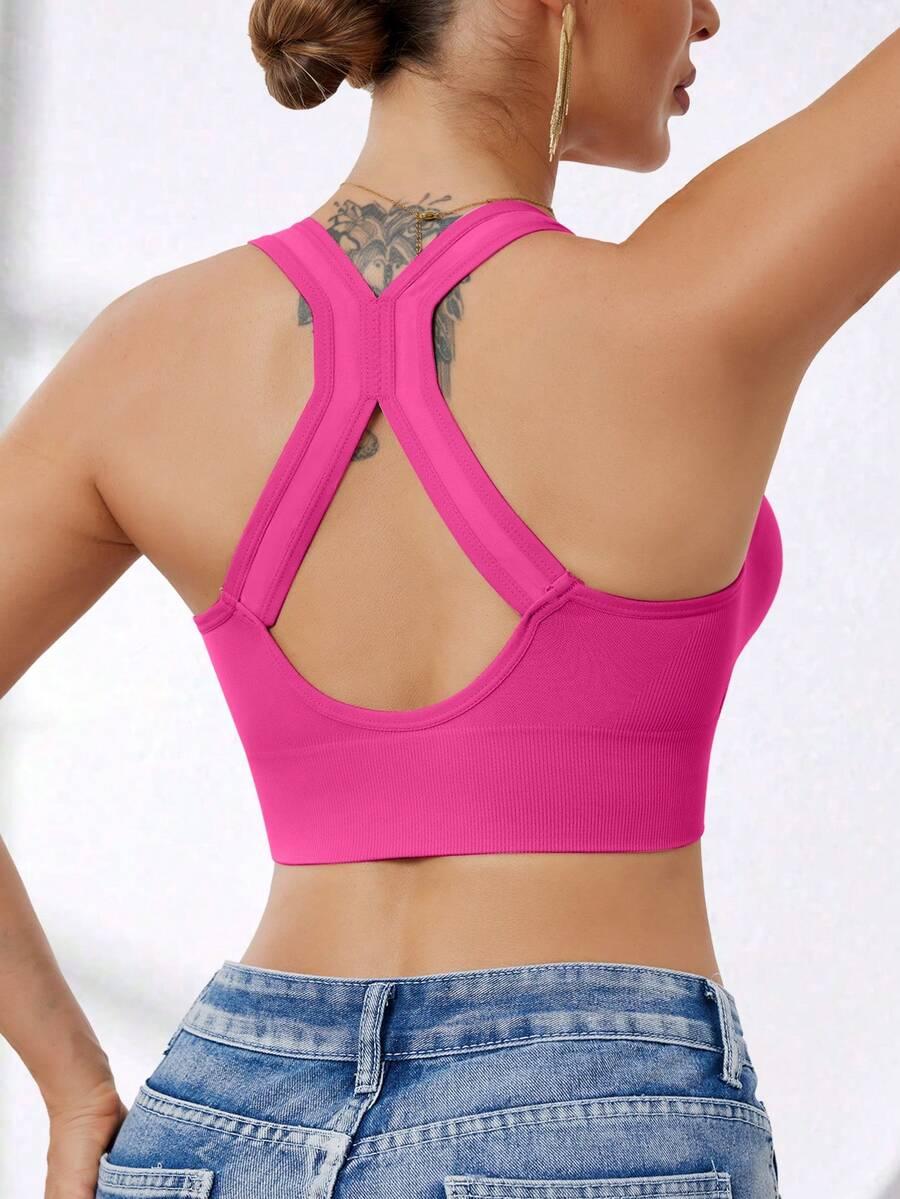 SHEIN RÓŻOWY BIUSTONOSZ SPORTOWY ZAMEK S06__M