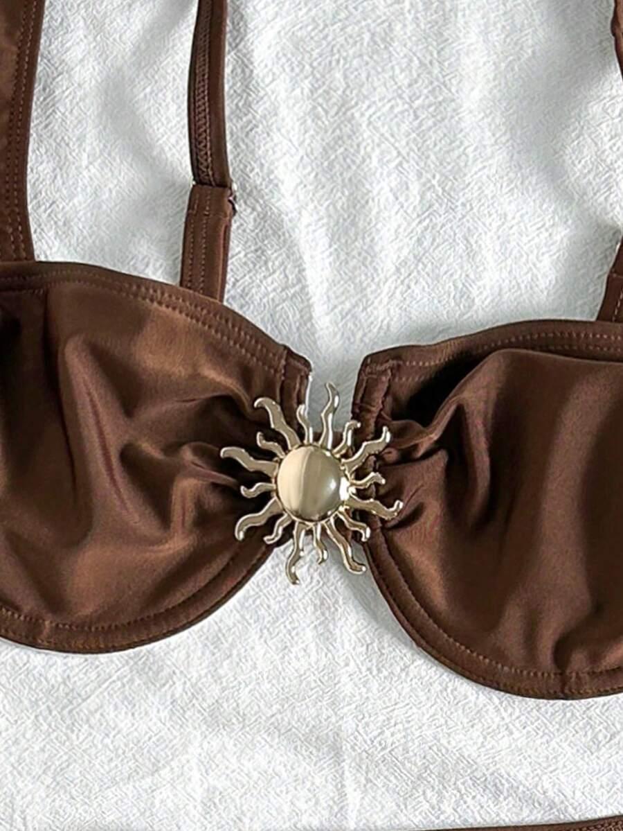 SHEIN DWUCZĘŚCIOWY STRÓJ KĄPIELOWY SPÓDNICA KOMPLET S09__L