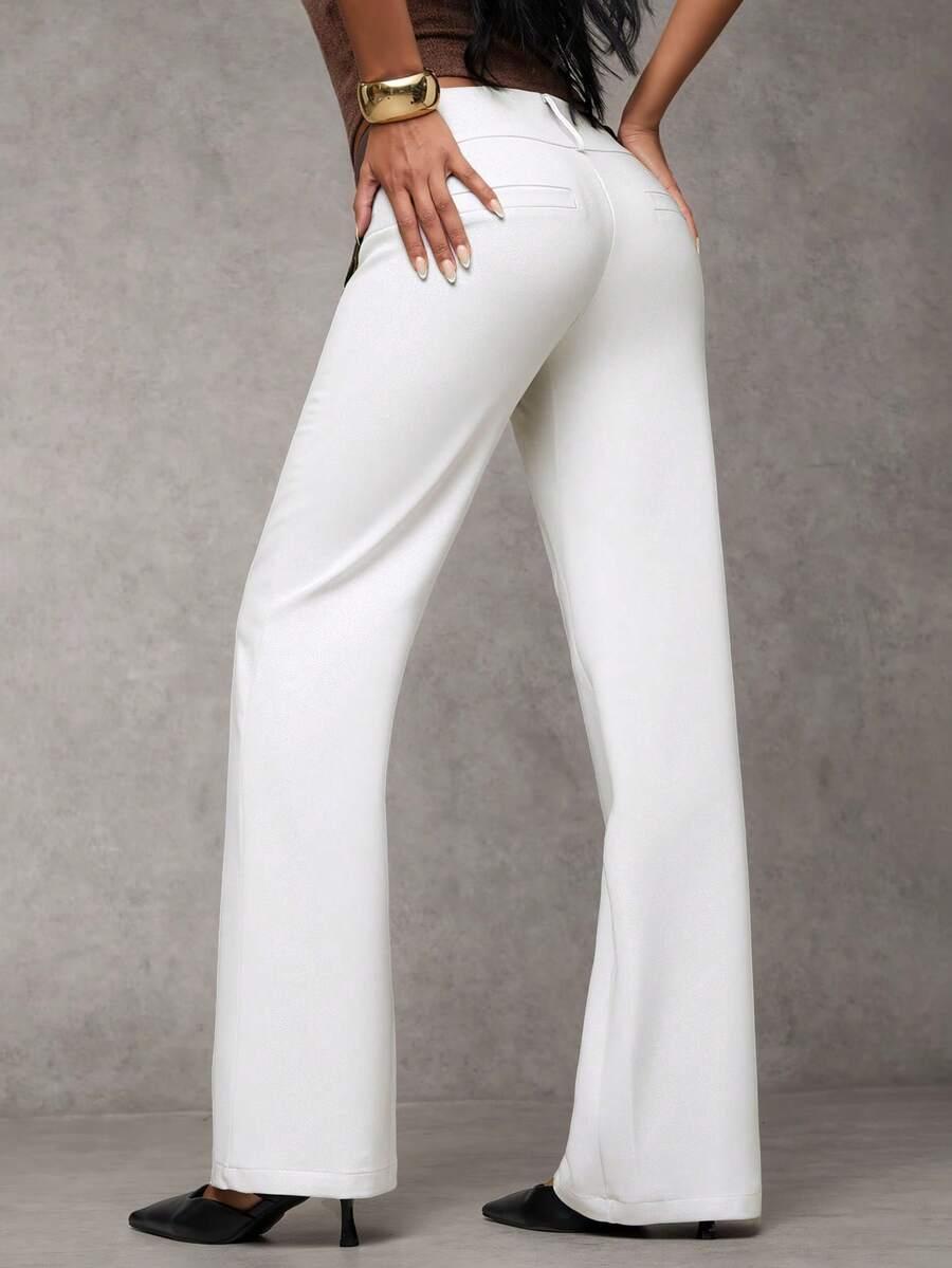 SHEIN BIAŁE PROSTE SPODNIE S06__M