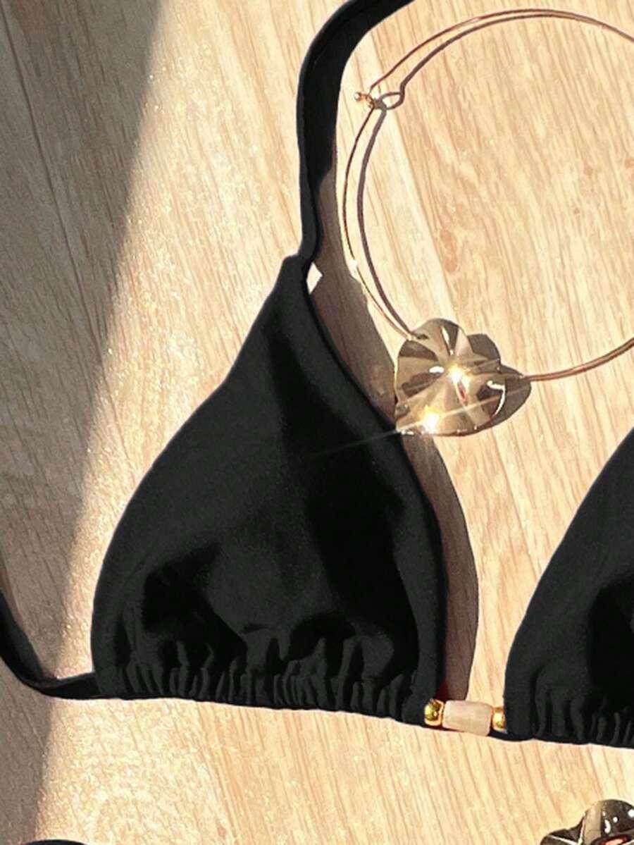 SHEIN CZARNY DWUCZĘŚCIOWY STRÓJ KĄPIELOWY S09__S