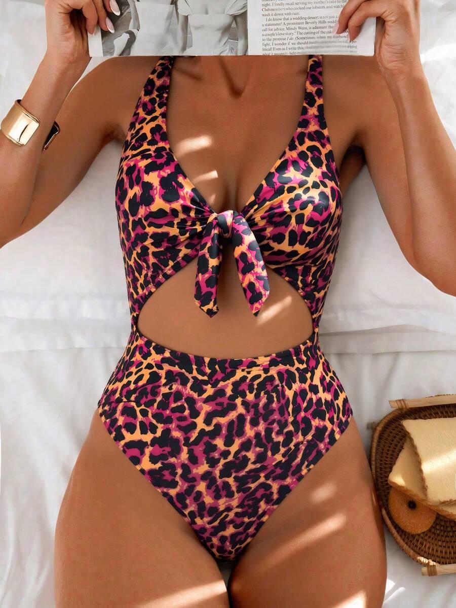 SHEIN JEDNOCZĘŚCIOWY STRÓJ KĄPIELOWY ANIMAL PRINT S09__M