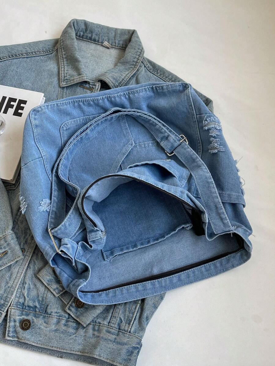 SHEIN NIEBIESKIE TOREBKA JEANS S07__36X14X31CM