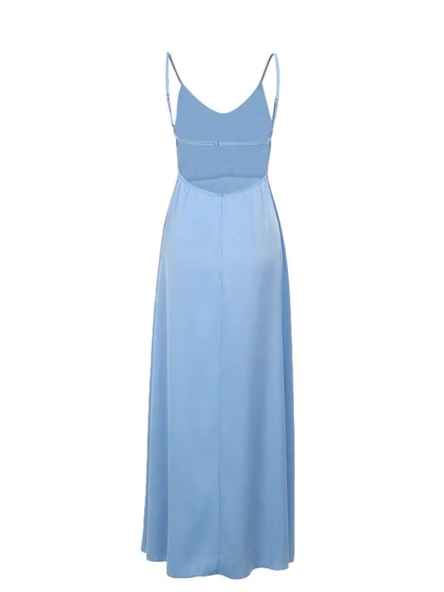 SHEIN NIEBIESKA MAXI SUKIENKA NA RAMIĄCZKACH S06__S