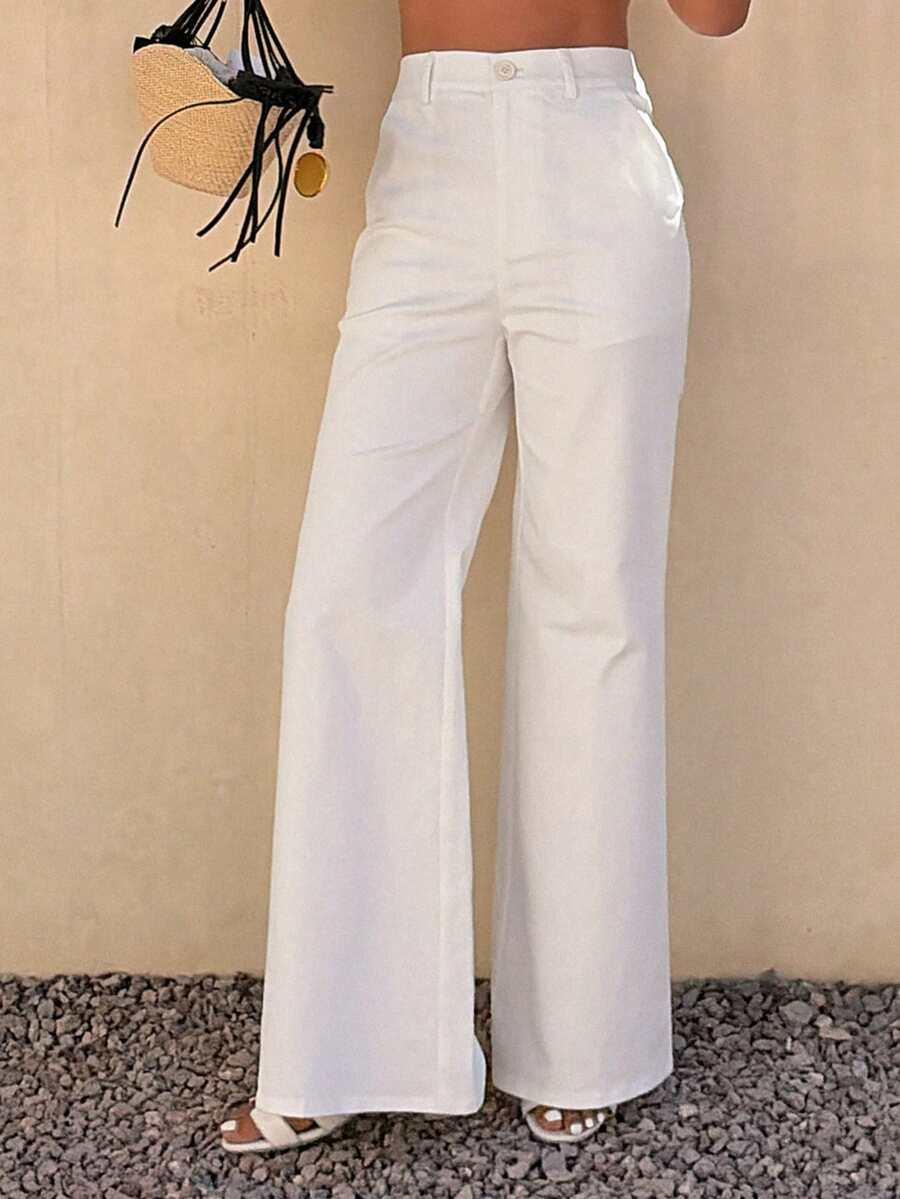 DAZY BIAŁE SPODNIE JEANS S06__L