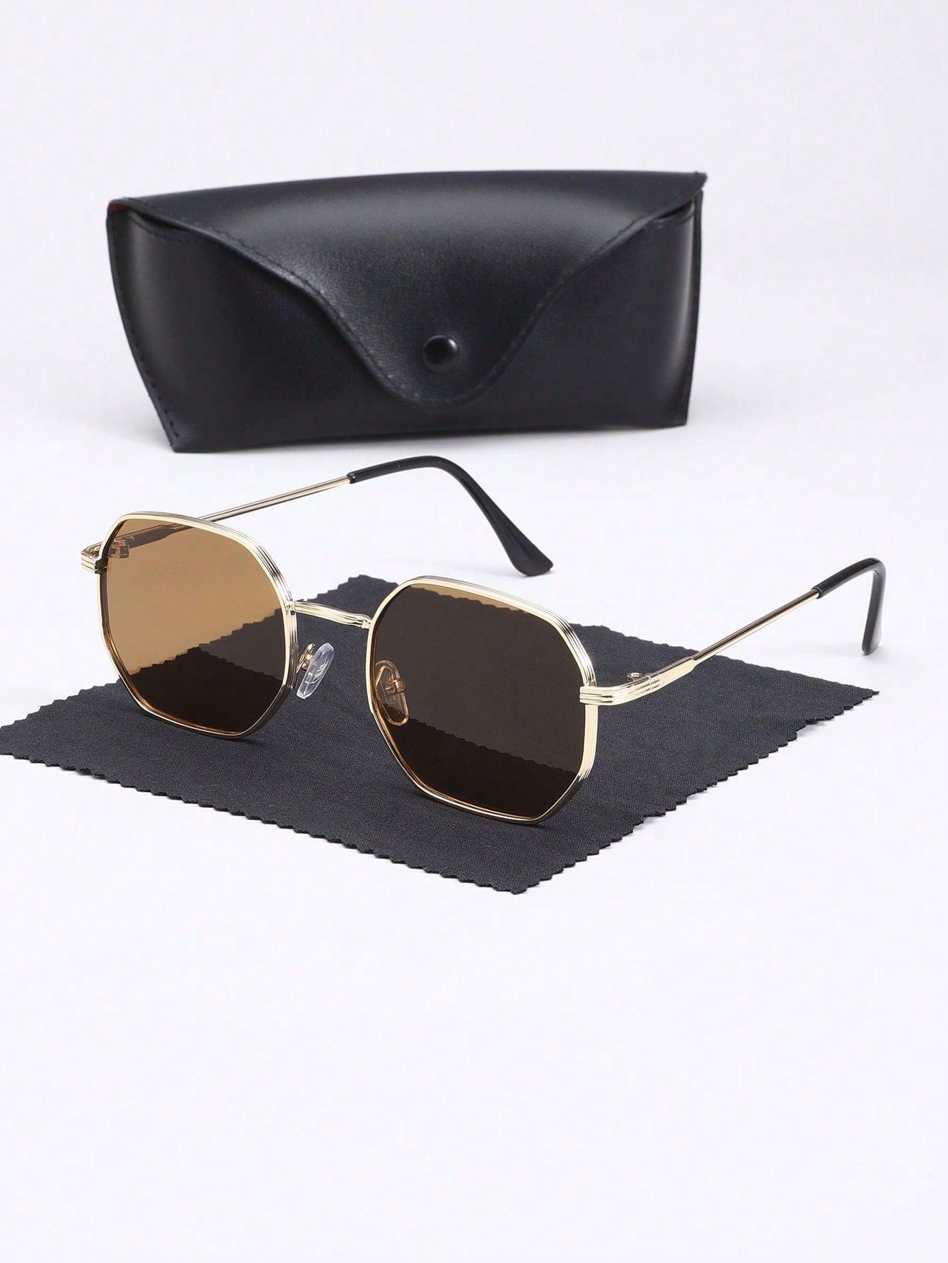 SHEIN ZŁOTE OKULARY PRZECIWSŁONECZNE S07