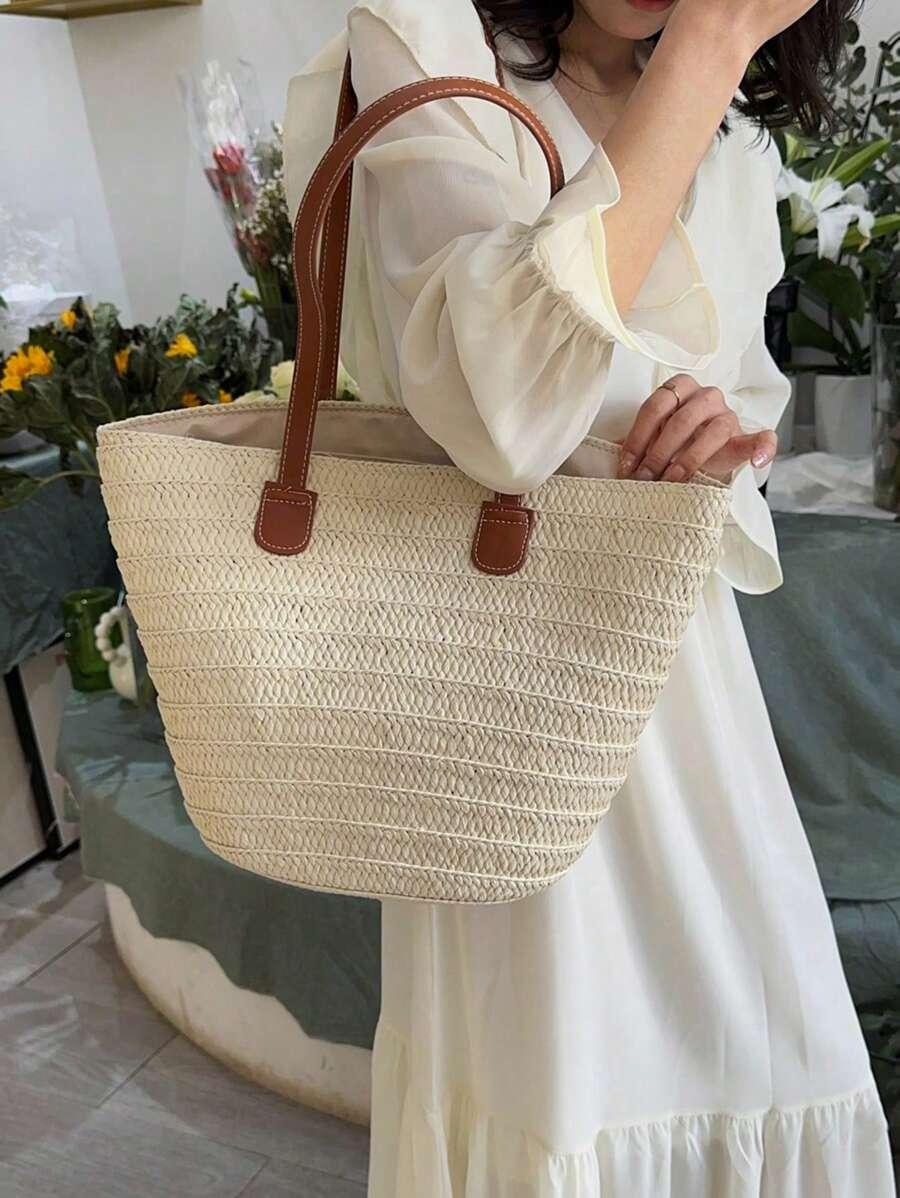 SHEIN BEŻOWA TOREBKA NA RAMIĘ S07__45X16X29
