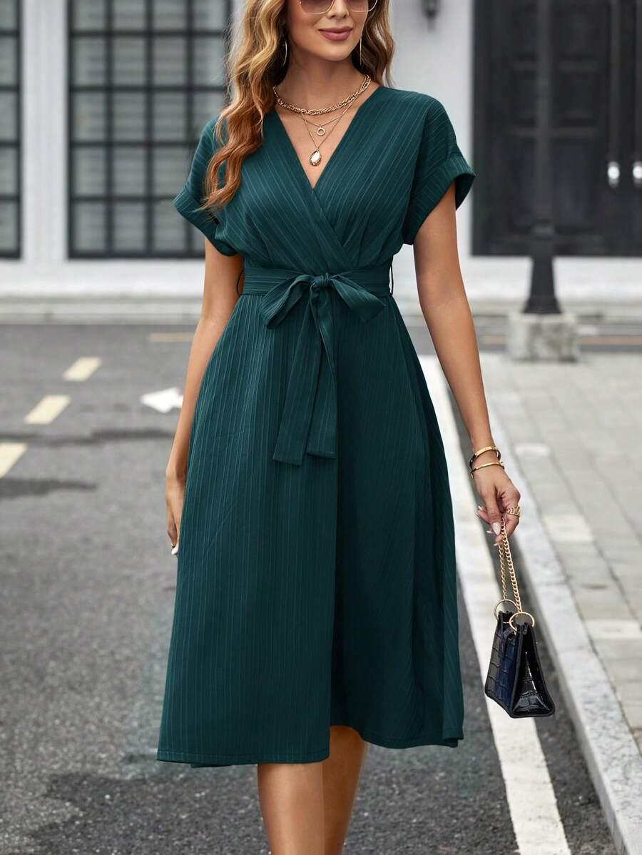 SHEIN NIEBIESKA SUKIENKA KRÓTKI RĘKAW S06__XL