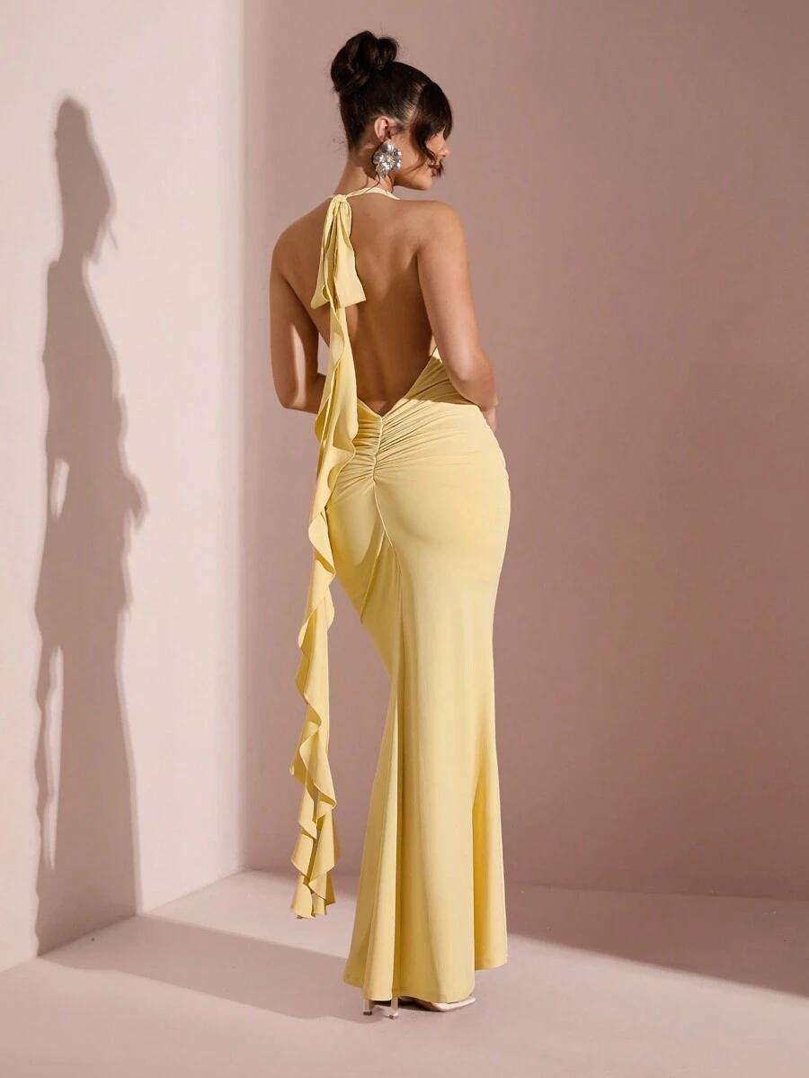 SHEIN ŻÓŁTA MAXI SUKIENKA S06__M