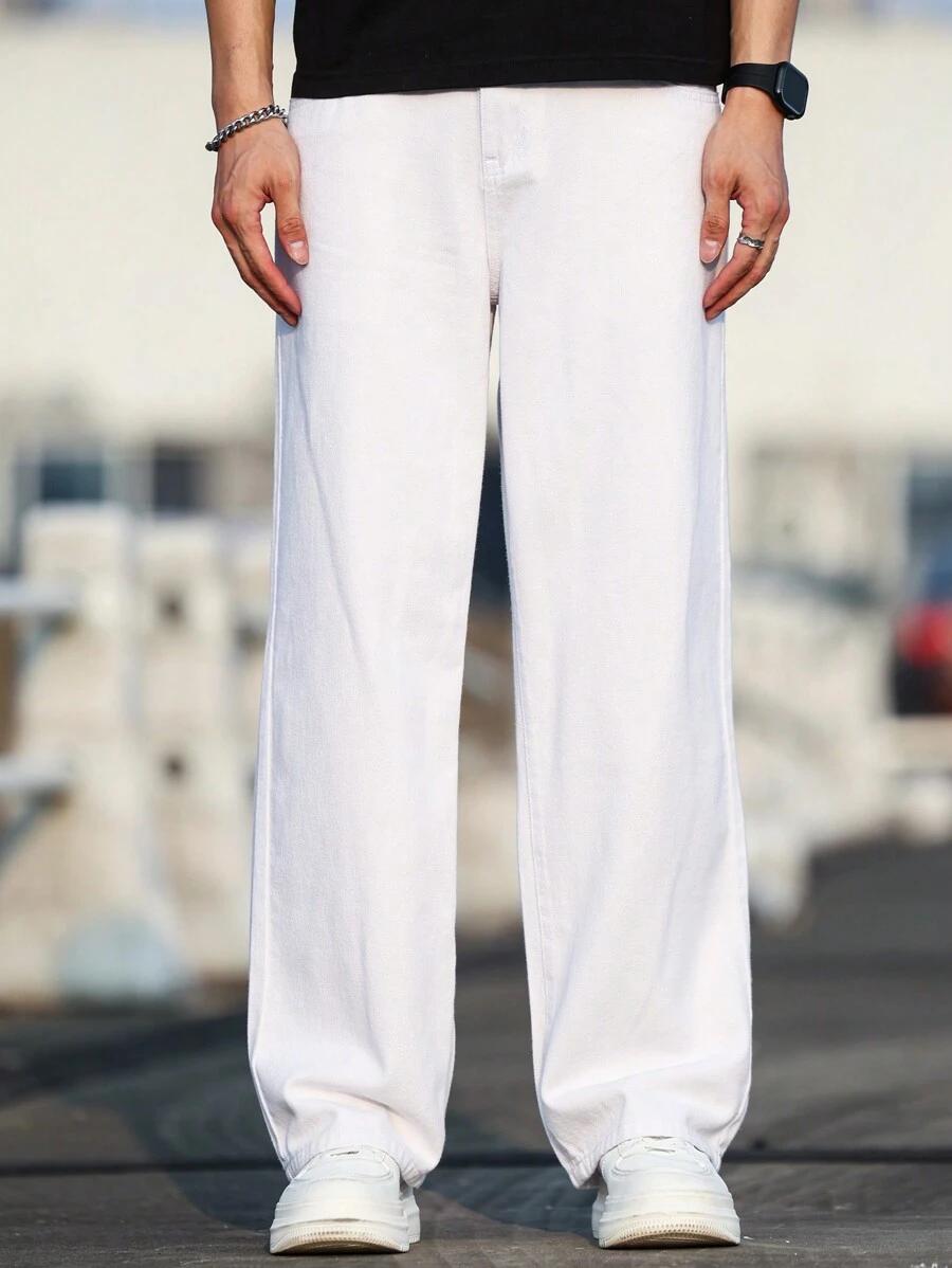 MANFINITY BIAŁE SPODNIE JEANS S06__L
