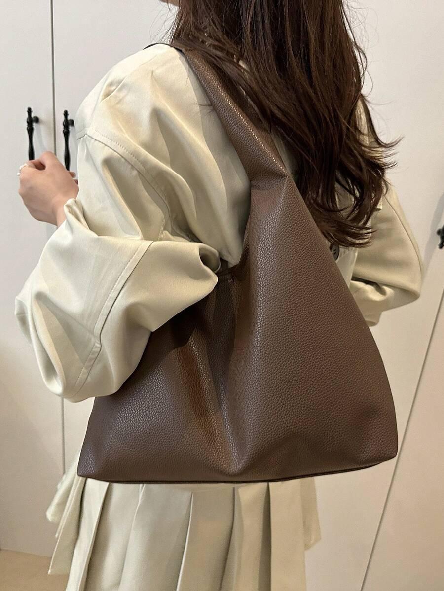 SHEIN BRĄZOWA TOREBKA IMITACJA SKÓRY 23,5 X 10,5 X 33 CM