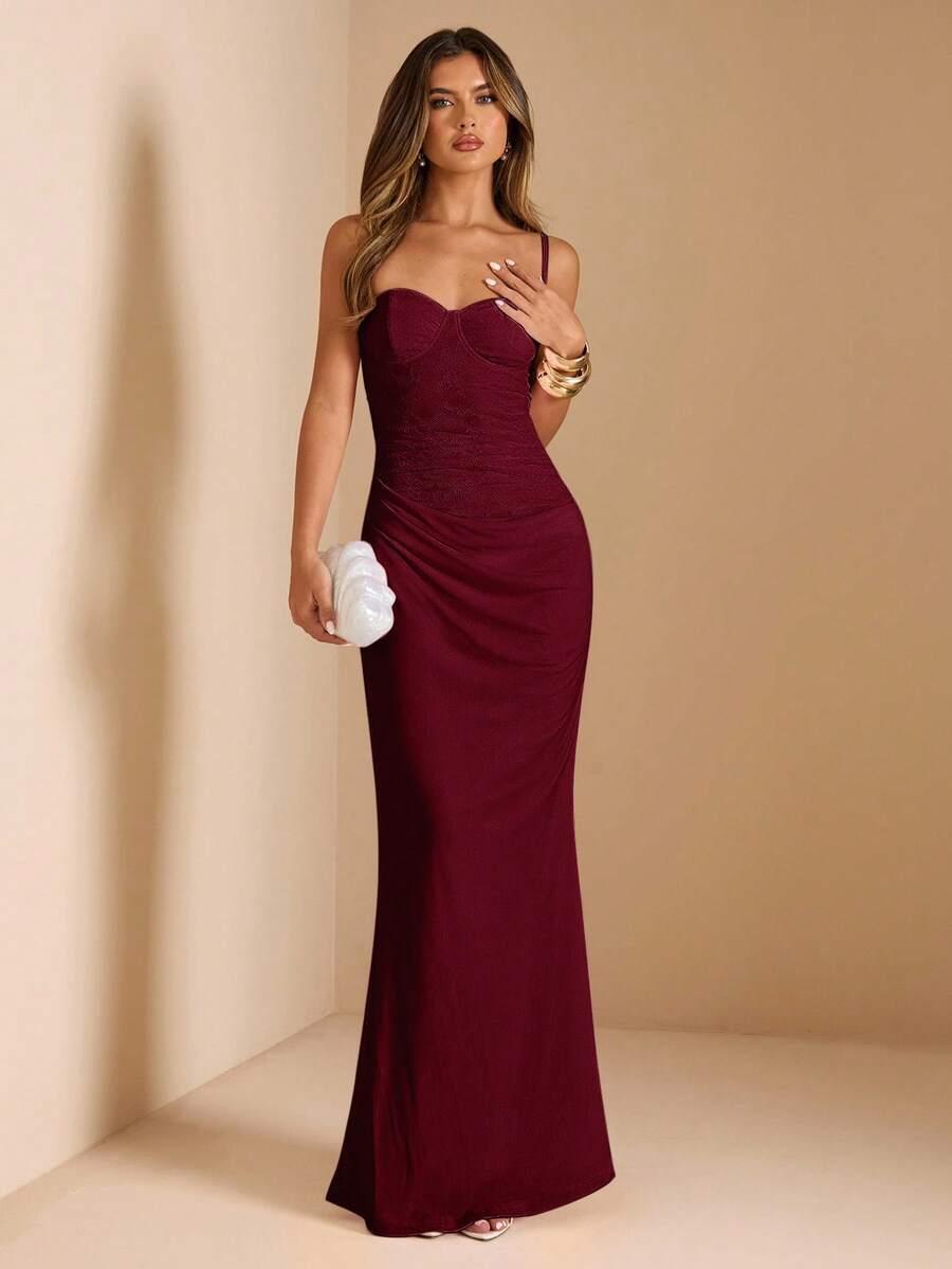 SHEIN CZERWONA MAXI SUKIENKA PK01__L