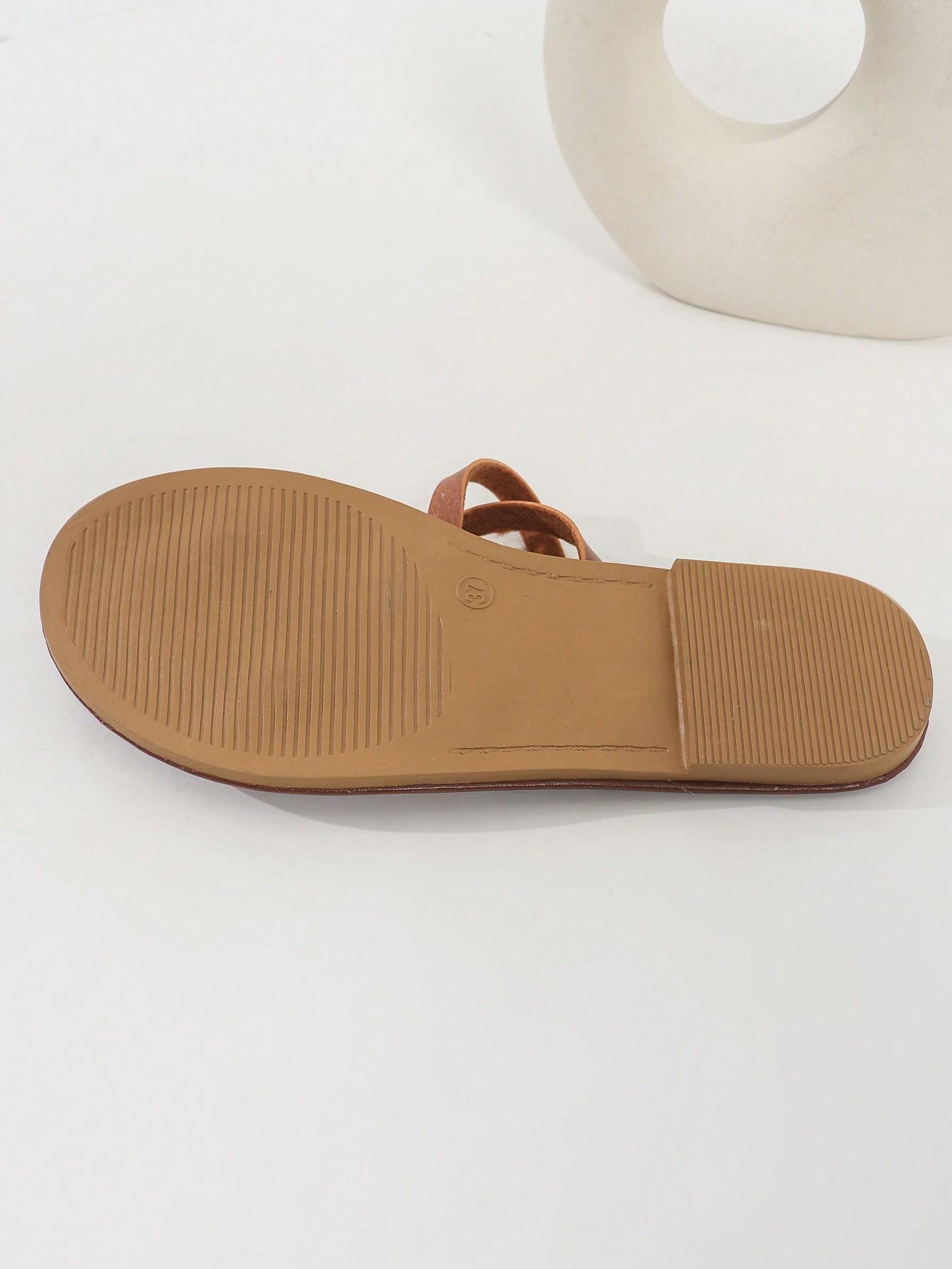 SHEIN BRĄZOWE KLAPKI CASUAL S06__39