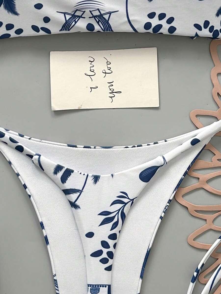SHEIN DWUCZĘŚCIOWY STRÓJ KĄPIELOWY WZÓR S09__S