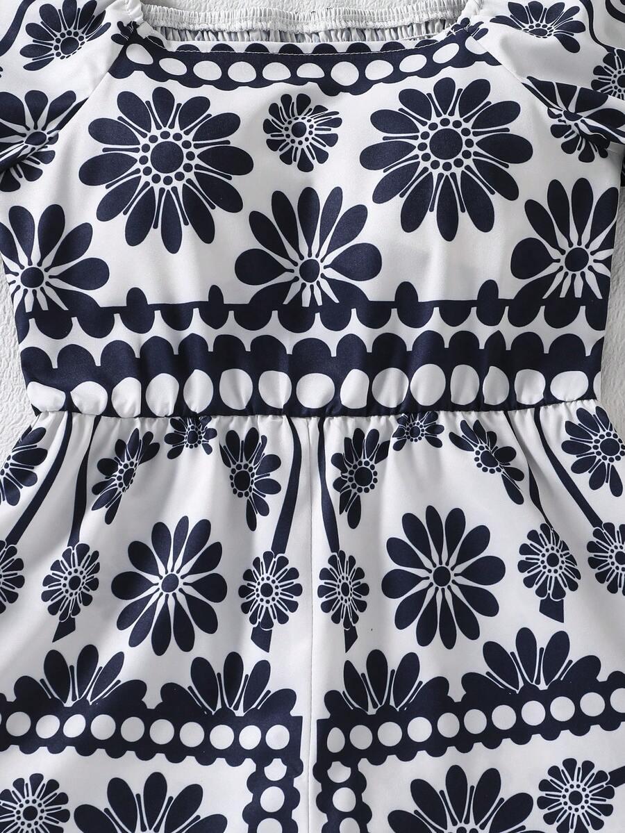 SHEIN KOMBINEZON WZÓR KWIATY S09__128-134
