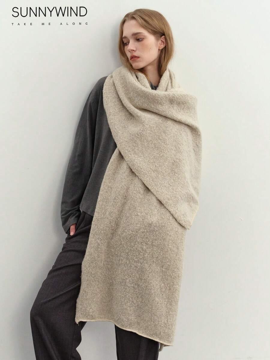 SHEIN BEŻOWY SZAL DZIANINOWY W01__54X200