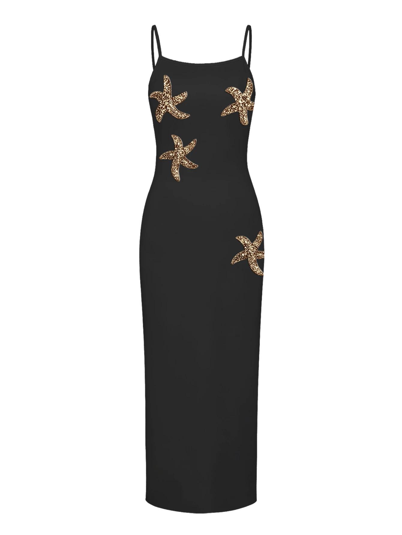LOVELYWHOLESALE CZARNA MAXI SUKIENKA S06__XXL