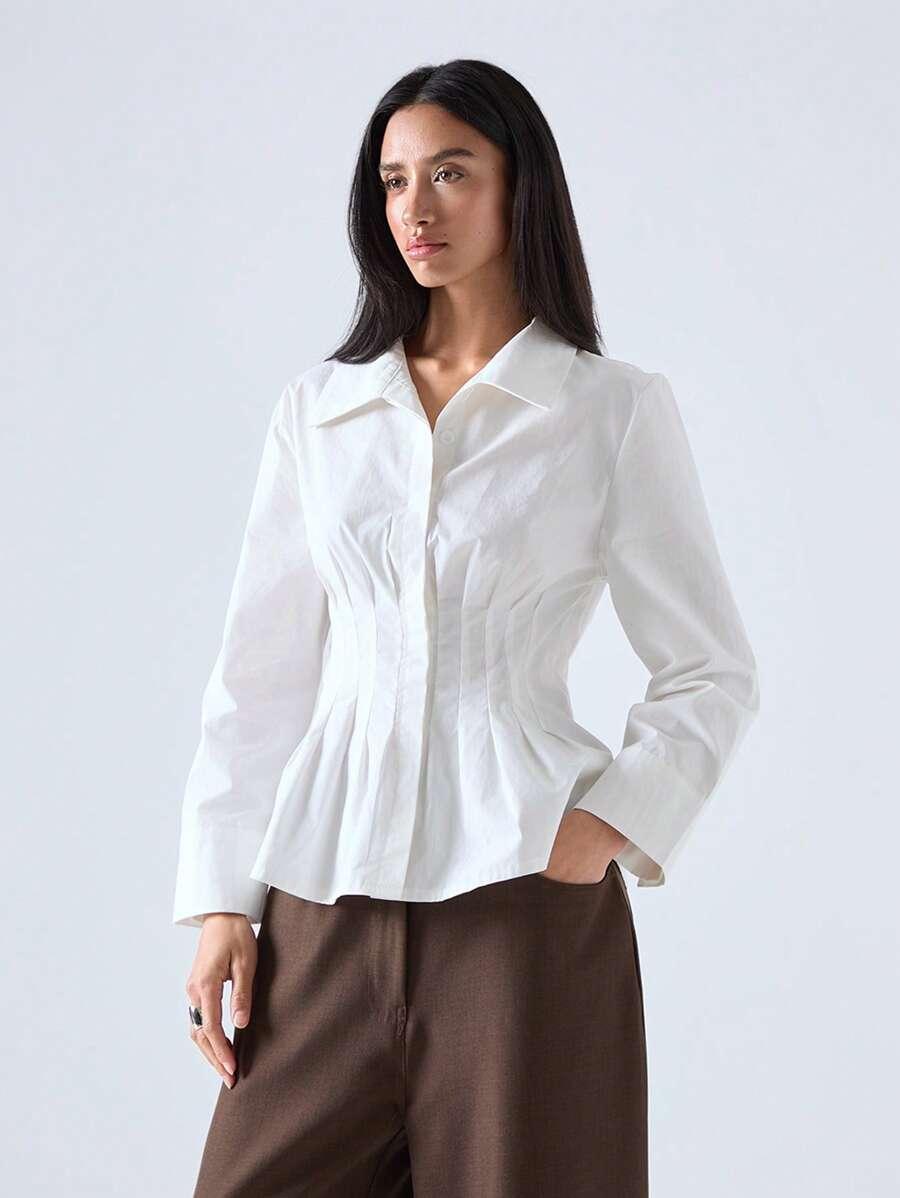SHEIN BIAŁA KOSZULA DŁUGI RĘKAW PK01__XXL