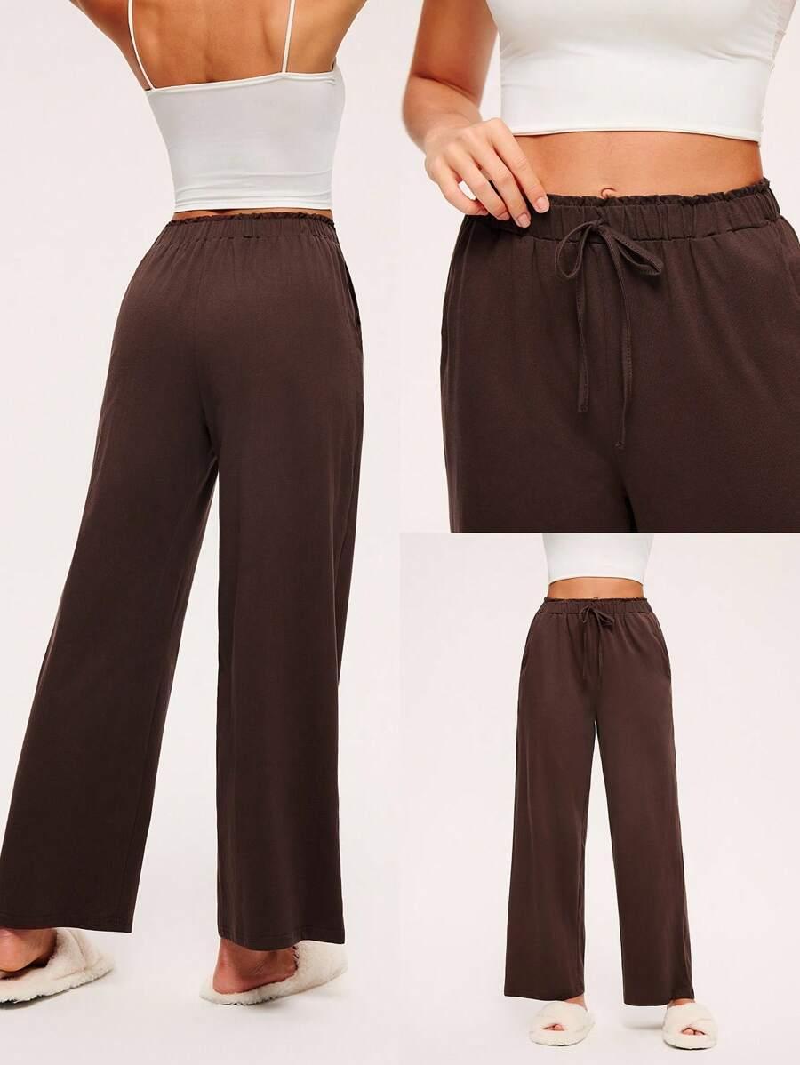 LUVLETTE BRĄZOWE SPODNIE CASUAL PK01__XXL