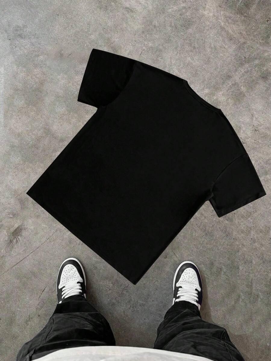 MANFINITY CZARNY T-SHIRT PRINT S06__M